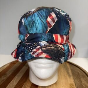 Original Chuck Bucket Hat Independence Day American Flag Eagle Patriotic USA